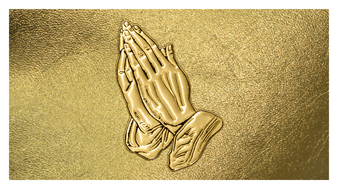 126 DA25-516-GD-SH-GD Gold Praying Hands Shimmer Gold